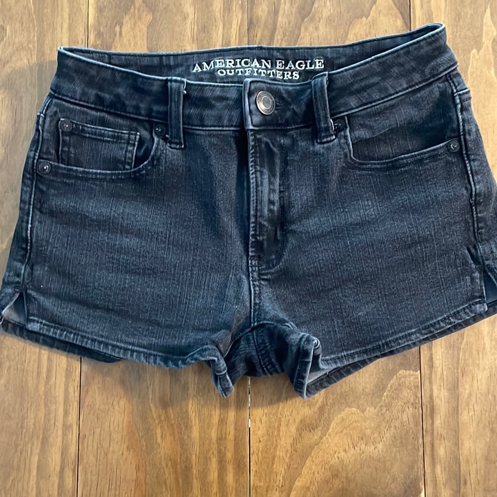 Black jean shorts